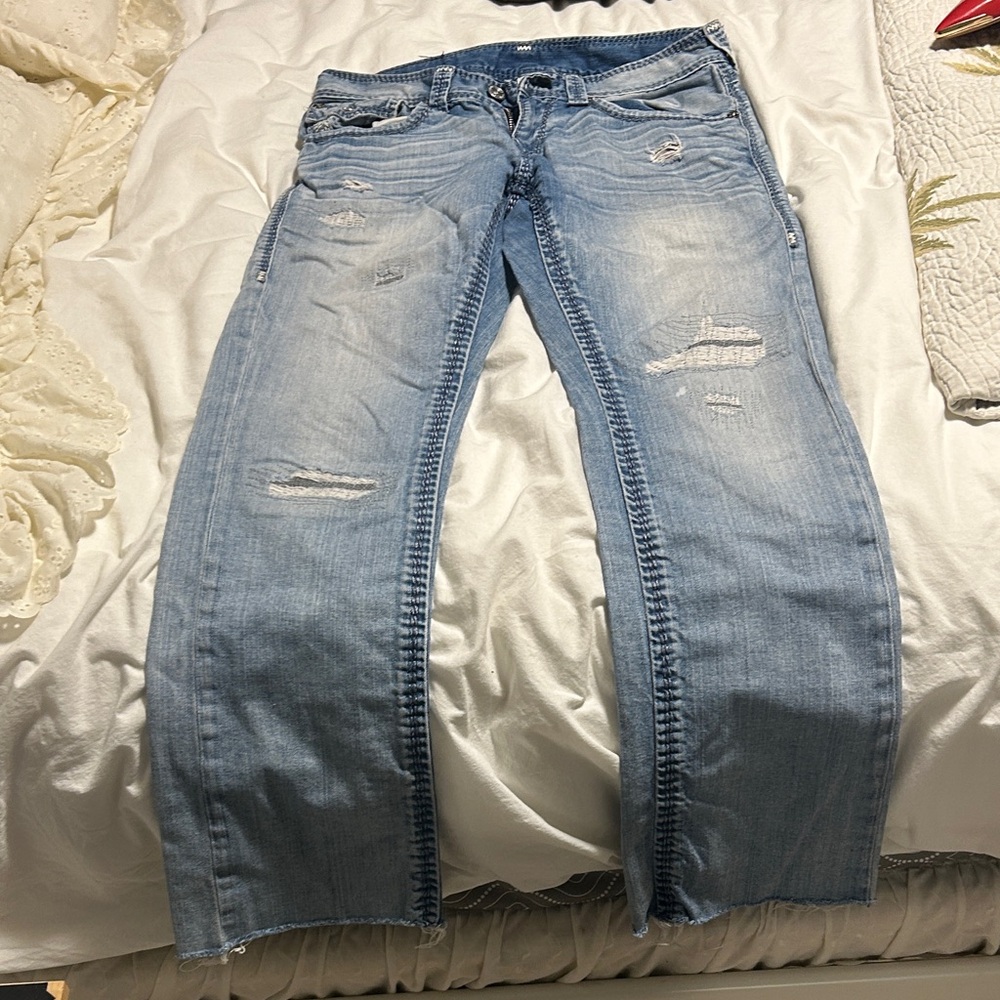 True religion Distressed Light Blue Jeans